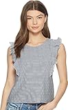 53 cm JACK Damen Emin Striped Ruffle Top T-Shirt, gebrochenes weiß, Mittel