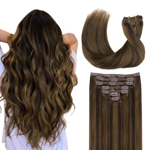 GOO GOO Clip in Hair Extensions Real Human Hair, Remy