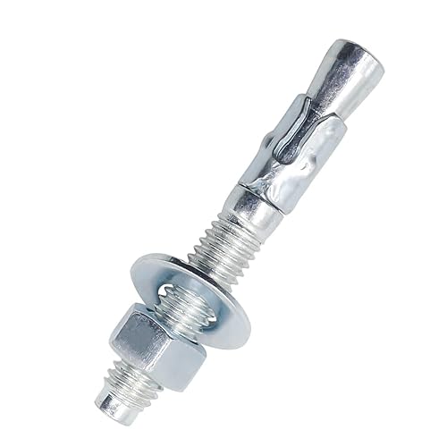 Miniatura 73 de Kit de anclaje de cuña de acero al carbono de 3/8 x 2-1/2 pulgadas para cemento de hormigón, pared, suelo, cubierta, soporte de base de cerca, poste