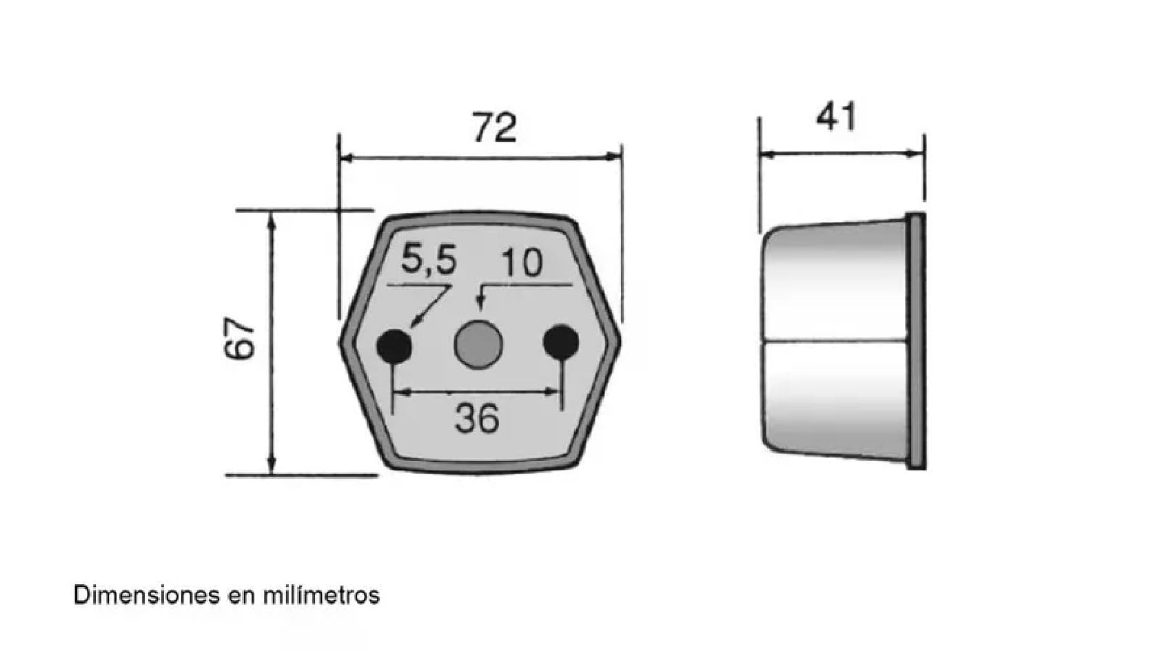 CR-MOESANCO® Juego de 2 Pilotos de Gálibo Delantero sin Catadióptrico para Caravana, Remolque, Camión Rinder 894 - 2