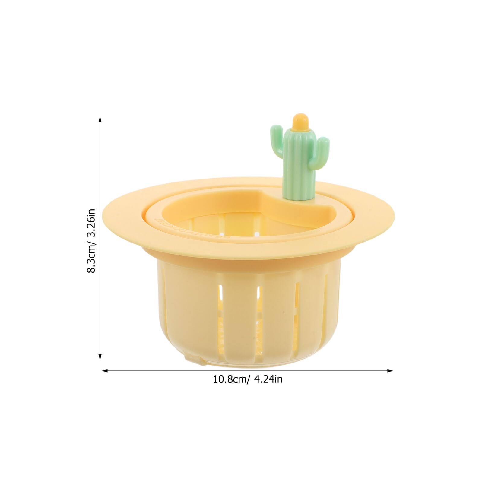 Mikikit Colador de Drenaje para Fregadero de Cocina Forma de Cactus Amarillo Filtro de Plástico Resistente 5 Piezas para Recogida de Residuos Cesta Coladora Práctica para Uso Doméstico