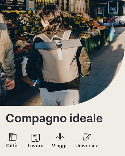 Johnny Urban Zaino Porta Pc Donna E Uomo - Harvey Medium - Rolltop Per Lavoro Viaggio Università - Scomparto Per Laptop 16 Pollici - 15-18L - Rosa - Idrorepellente - 7