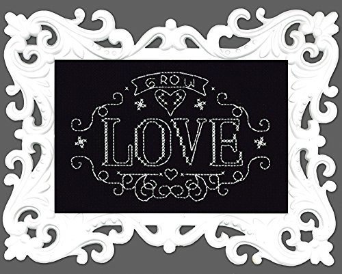 Design Works Crafts Grow Love Chalkboard Counted Cross Stitch Kit, 4 by 6
