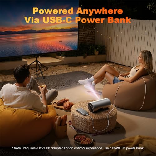 Image of zitronix Smart Projector for Room Built in Android 13 0.6: 1 Short Throw Projector for Home Cinema Keystone Correction with HDMI /WiFi /USB 65W Type-c Power Port & PD30W Power Bank Permit Metal Shell