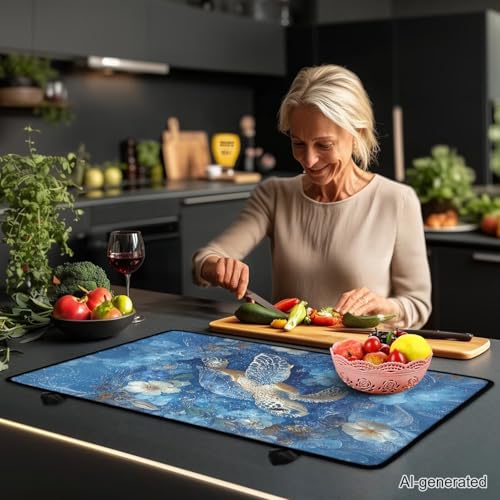 Image of Moutain Sun Set Extra Large Silicone Stove Cover Mat 30 x 21 Inches Square Stove Cover Glass Countertop Gas Burners Protector Large Dish Drying Pad for Kitchen