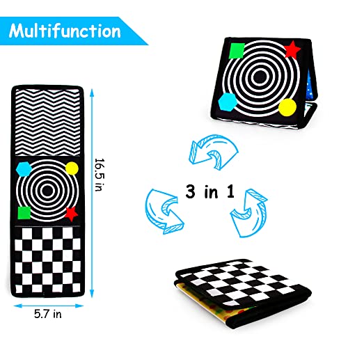 Teytoy 3-In-1 Tummy Time Mat & Pillow & Mirror Black And White High Contrast Tummy Time Toys With 3 Teethers For Newborn Infant Baby Toys 0-12 Months #TOP3