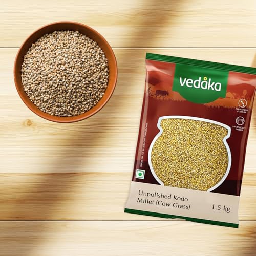 Image of Amazon Brand - Vedaka Unpolished Kodo Millet | 1.5 Kg | Cow Grass /Varagu /Arikelu /Hark /Varigu /Kodra