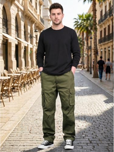 Image of DEELMO Men's Stylish Multi-Pocket Cargo Pants || Casual Fit Pants Trousers || Stylish Trousers for Men || Men's Cargo (MD501 01 08)