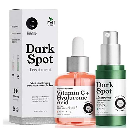 Intensive AM/PM Dark Spot Corrector Treatment - Kojic Acid Dark Spot Remover for Face/Body + Vitamin C Skin Brightening Discoloration Correcting Serum Acne Scar Treatment for Face