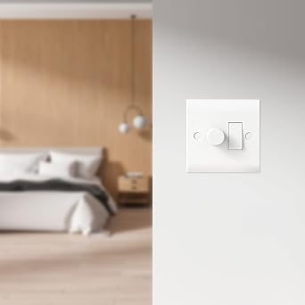 LED Dimmer and Rocker Wall Light Switch Combo, 2 Gang 2 Way Switch & Trailing Dimmer On/Off Trailing Edge Switches for LED/Halogen Bulbs/Incandescent Lights