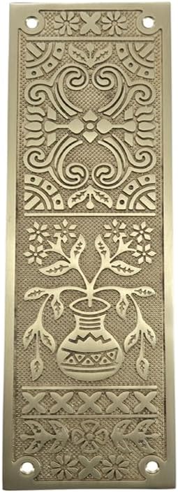 Adonai Hardware Decorative Brass Push Plate (9.9 Inch "Melchizedek", Satin Brass)