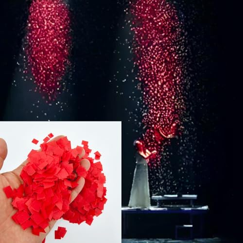 MilesMagic Set of 12 Magic Snowstorm Paper Flakes Gimmick | Magician’s Snow Paper Stage Show Party Accessory Real Close Up Street Illusion Magic Trick (Red)