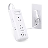 Short Extension Cord 1 Ft, HANYCONY Ultra Thin Flat Plug Power Strip, 6 Outlets 3 USB Ports(2 USB C), Multiple Outlet Extender with Wall Mount No Surge Protector for Dorm Room Cruise Travel Essentials