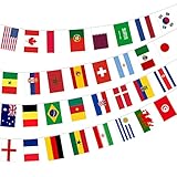 【Amplia gama de usos】Se puede aplicar en el hogar, la escuela, el bar, el club deportivo, la carretera, la plaza, el centro comercial, el patio, el techo, los partidos de fútbol, ​​las celebraciones de la Copa del Mundo, las fiestas temáticas de fútbol y otras actividades, sin importar la ocasión, estos Las banderas de países funcionan perfectamente con otras decoraciones.