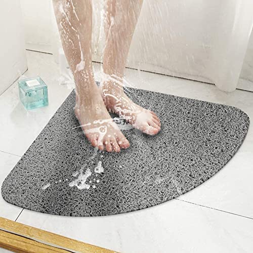 Duschmatte rutschfest waschbar, 53 x 53CM Sektor Anti-Schimmel | Schnell trocknend | Luffa Massage | Weich Komfort Duschmatten Badewannenmatte mit Ablauf, für Nassbereiche