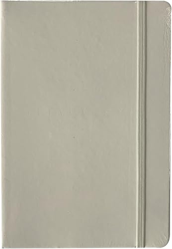 Rounded Corners Lined Soft Touch Notebook with Elastic Band 128-Pages, A5 Size, Grey