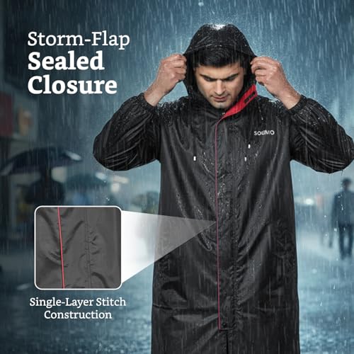 Image of Amazon Brand - Solimo Men's Polyester Water Resistant Casual Style Rain Coat