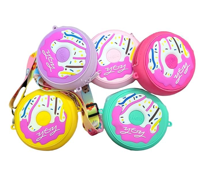 Economical Store Pack of 1 Funky Small Doughnut Washable Silicone Flexible CrossbodyAdjustable Sling Bag with Zipper/Picnic Outdoor Unique Party Sling/Birthday Gift Cross body Bag for Women Girls Kids-image-13