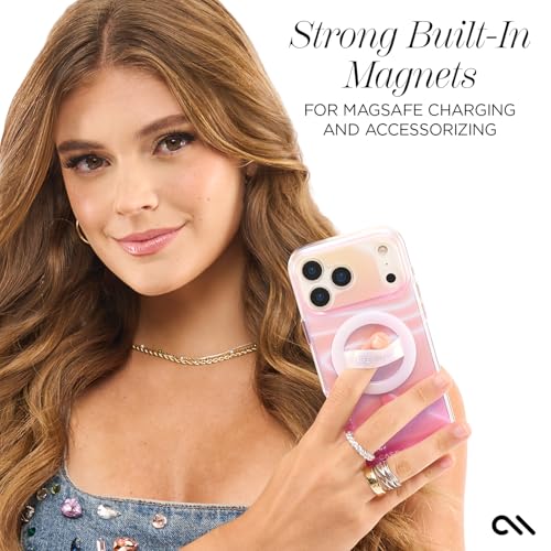 Image of Case-Mate Soap Bubble iPhone 17 Pro Case - Peach Iridescent | Compatible with MagSafe - Stylish Phone Cover with 12ft Drop Protection - Premium Magnetic Phone Cover for iPhone 17 Pro