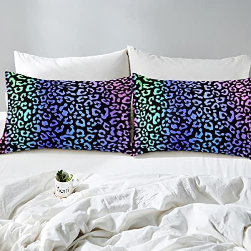Housse de couette léopard enfant parure de lit microfibre géométrique lit simple - 5