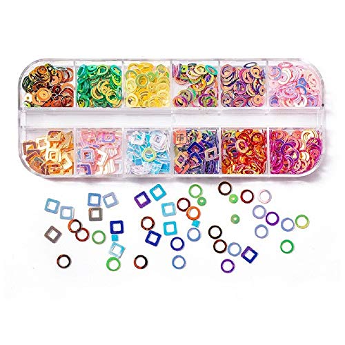 1 Case Holographic Sequins Love Star Pink White Nail Art Glitter Nails Paillette Holo Flakes Decoration Manicure DIY Accessories (28)