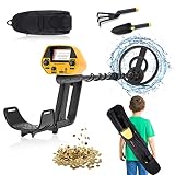 Crtkoiwa Detector de Metales para Principiantes, Buscador de Metales Ligero con Conector para Auriculares y Bobina Estanca de 20 cm, Herramientas de JardíN para NiñOs - Arado Pala Mochila