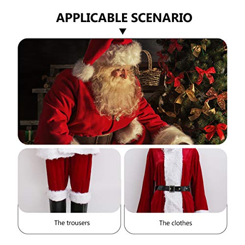 Abaodam Fantasia de Natal para cosplay, fantasia de Papai Noel para adultos, roupa de cosplay usada