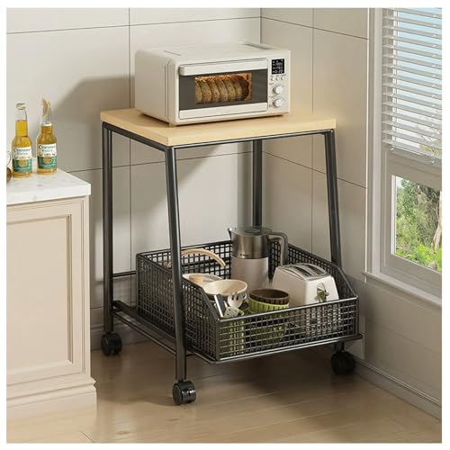 Chariot de cuisine moderne avec plateau coulissant et support cafetière Slish Credenza