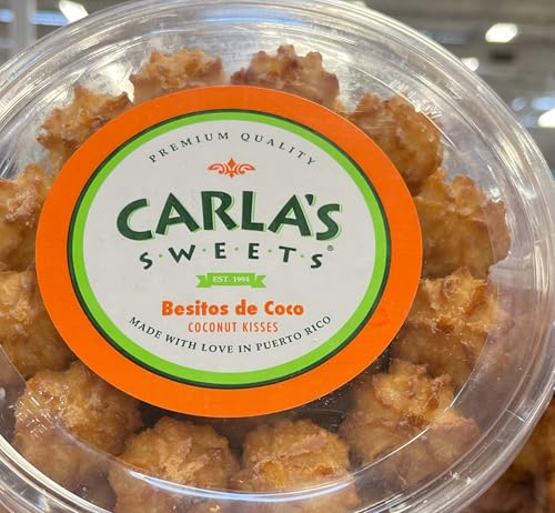 Carla's Sweets Besitos de Coco, Premium Puerto Rican Coconut Kisses, Traditional Coconut Cookies