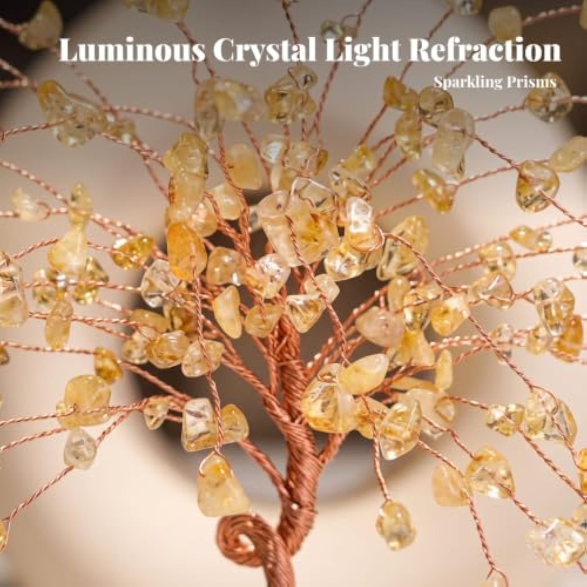 Decorative Handmade Crystal Tree Ornament with Pedestal Base