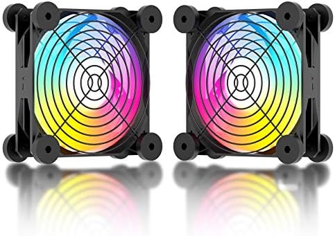 upHere 120mm Rainbow LED Quiet USB Powered Fans 5V Computer Cooling Fan Compatible for PC/Xbox/Playstation/TV Box,etc, N12U06