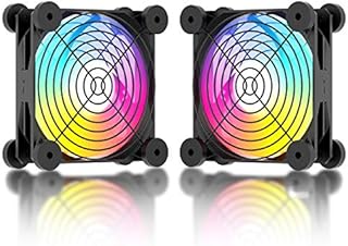 upHere 120mm Rainbow LED Quiet USB Powered Fans 5V Computer Cooling Fan Compatible for PC/Xbox/Playstation/TV Box,etc, N12U06