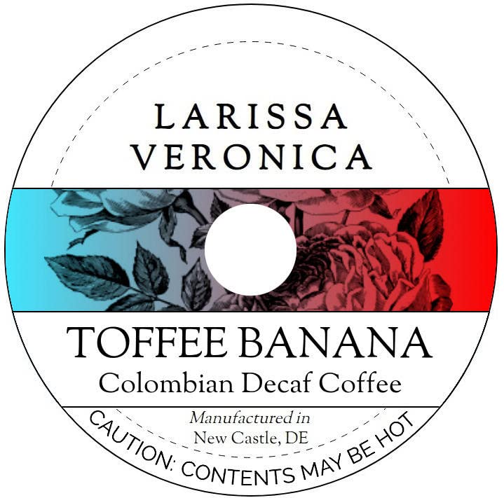 Toffee Banana Colombian Decaf Coffee (Single Serve K-Cup Pods) (Gourmet, Naturally Flavored, Whole Coffee Beans) (12 pods, ZIN: 576796)