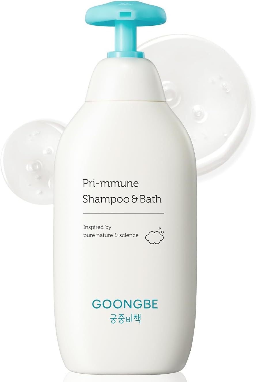 Pri-mmune Shampoo & Bath - Korean Baby Wash - Hypoallergenic Head to Toe Cleanser - Paraben-Free Formula For Sensitive Hair & Skin, 11.8 fl.oz.