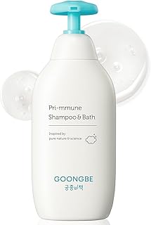 GOONGBE Pri-mmune Shampoo & Bath - Korean Baby Wash - Hypoallergenic Head to Toe Cleanser - Paraben-Free Formula For Sensitive Hair & Skin, 11.8 fl.oz.
