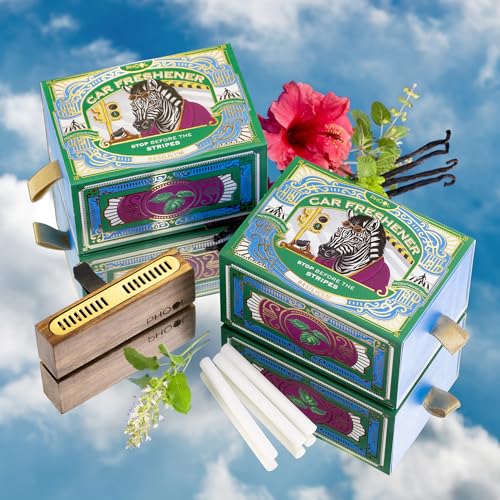 Image of Phool Car Air Freshener - Basilicum Pack with 6 Refill Cartridge - Lasts upto 75 days- Car Accessories interior car perfumes and fresheners - Long lasting and Strong profile - Plug in Mechanism