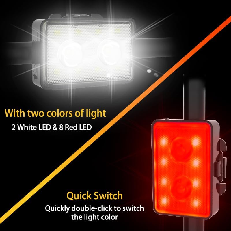 Miniatura 2 de Bike Lights for Night Riding, USB Rechargeable, Front and Back, 3+4 Modes, Headlight and Taillight Set, IP44 Waterproof, Accessories, Night, (2 Pack)