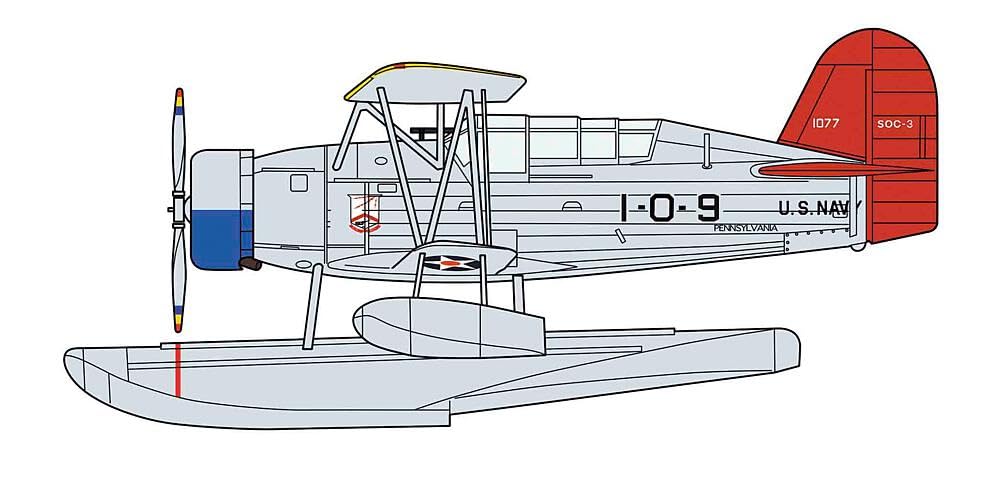 Hasegawa 1:72 SOC-3 Seagull Seaplane - Battleship USS Pennyslyvania - Due kit nella scatola