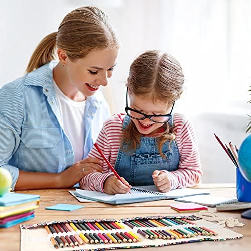 3 PCS Canvas Pencil Wrap 36 Holes Pencil Roll Wrap Canvas Pencil Wrap Case Drawing Coloring Pencil Roll Up Case for School Office Drawing