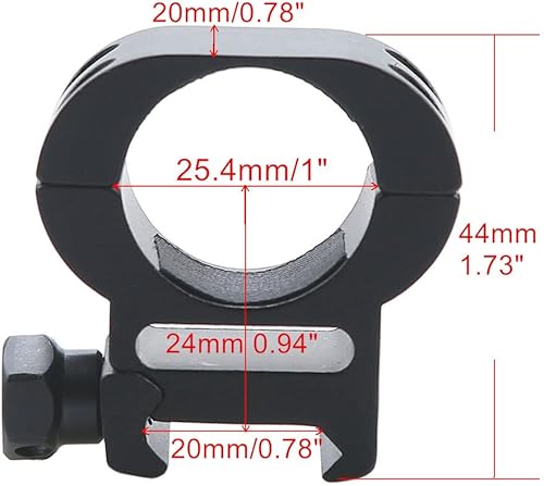 Miniatura 2 de MIZUGIWA Scope Mount Rings 1 inch Medium ProfileHigh Profile fit 20mm Picatinny Rail wHex Wrench 2-Piece