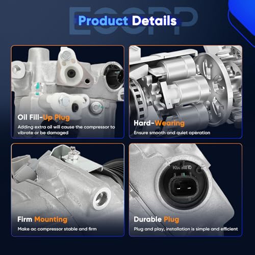 Image of ECCPP AC Compressor Fit for Toyota Sienna Camry Avalon 3.5L 2011-2018 | Fit for Lexus ES350 GS350 3.5L 2012-2018 Fast Cooling AC Compressor with Clutch