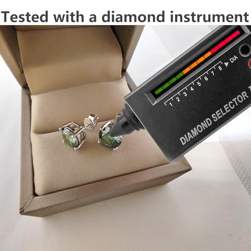 Green Stud Earrings for Women 2.0ct Moissnaite S925 Silver Jewelry Gift with Gift Box2