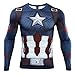 Captain America Men's Compression Shirt 3D Print T-Shirt (Medium, Blue)