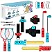 Produktbild OLDZHU 12 in 1 Switch Sport Spiel Zubehör,2023 Switch-Zubehörpaket kompatibel mit Nintendo Switch Enthält Einziehbarer Golfschläger,Tennisschläger,Boxgriff,Beingurte,Schwertkampfgriffe (Blau + Rot)