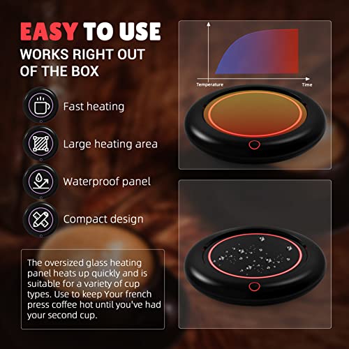 Coffee Mug Warmer, Candle Wax Warmer Plate With Gravity Sensor&3 Temperatures&8H Auto Shut Off, Coffee Mug Warmer For Desk With Night Light, Smart Coffee Cup Warmer For Beverage, Milk, Tea And Cocoa #TOP5