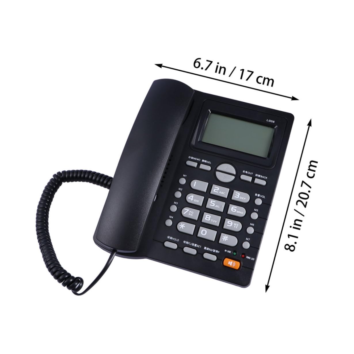 NUOBESTY Telefono Fisso da Ufficio Display e Doppia Porta Nero