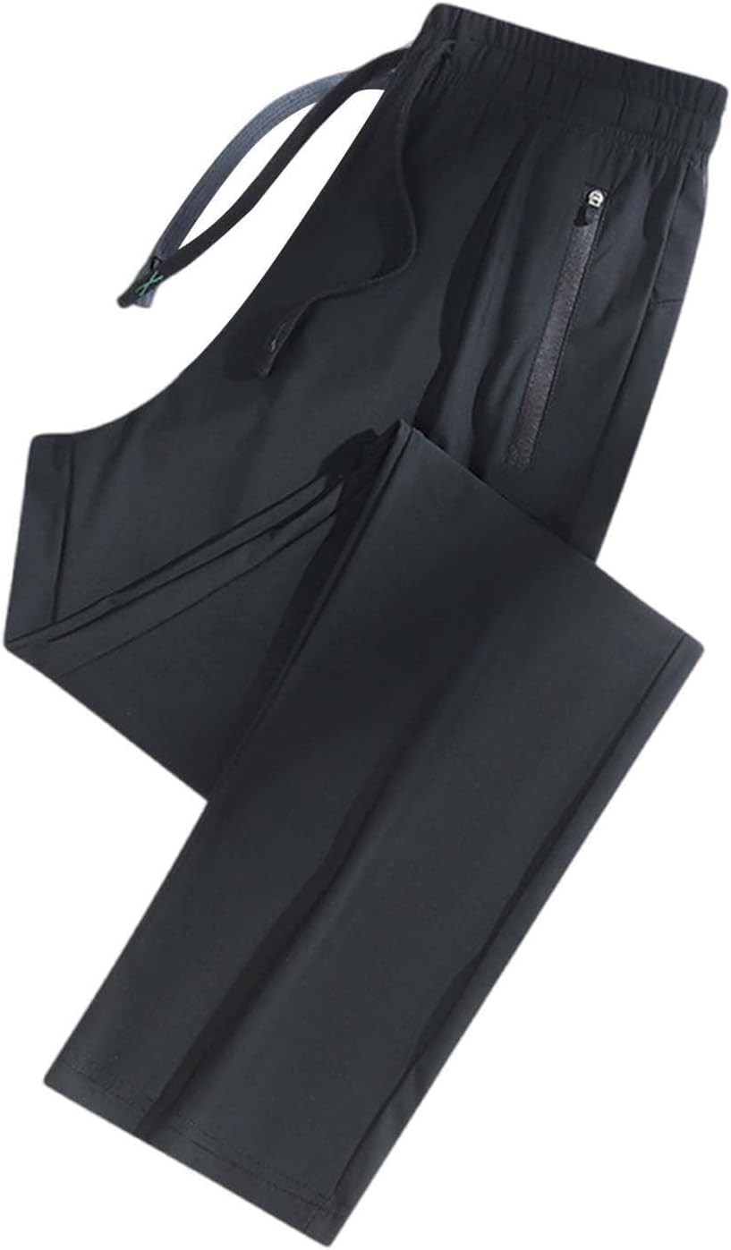 Beeswan Pants for Women Men Quick Dry Active Athletic Pants Elastic Waist Stretch Yoga Trousers with Zipper Pockets