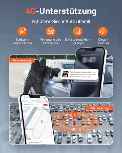 70mai 4K A810S Dashcam Auto Vorne mit STARVIS 2 HDR Nachtsicht, Autokamera mit 128GB Karte, 24/7 Parküberwachung, AI-Sensor, ADAS, App-Steuerung, Sprachsteuerung, 146°-Weitwinkel, Optional 4G LTE – Bild 6