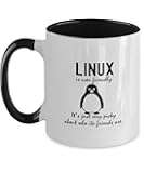 Funny Linux Mug Linux Is User Friendly Birthday Xmas Geek Office Gift For Women Men Two Tone
