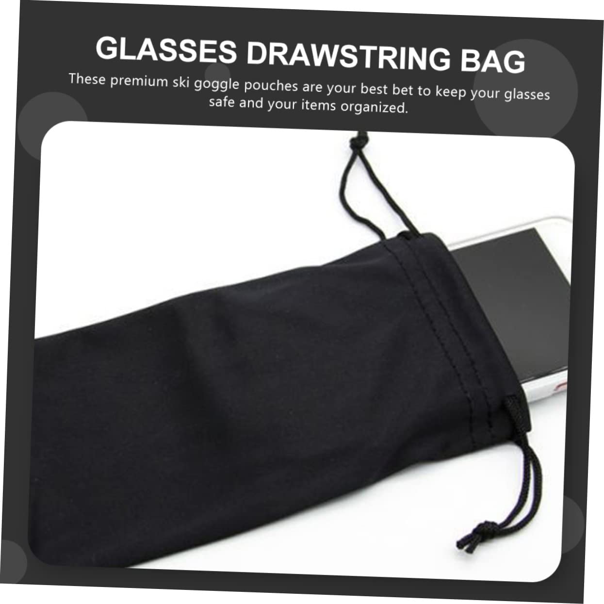 TOYANDONA 3 Sätze Aufbewahrungstasche Für Brillen Beutel Weiche Sonnenbrillentasche Brille Kordelstring -tasche Tragbares Brillenetui Tragbare Brillentasche Flanell Schwarz 25 Stück * 3